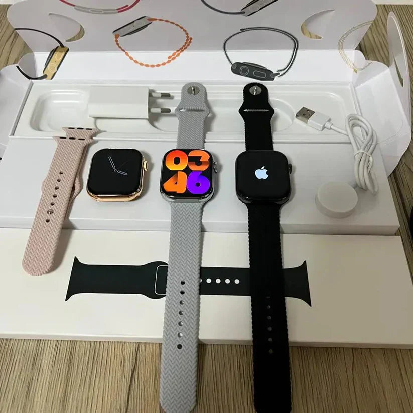 VirWatch Series 9: Dubai Quality With Logo 45mm Fitness Tracker, SpO2, Water Resistant, Always On Display - Extra Strap FREE Inside Box
